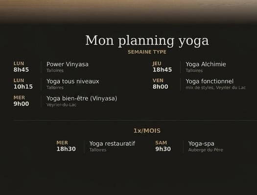 Planning hebdomadaire cours 2026 2027
